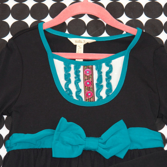 SOLD!!!!!!!!!!!!!!!!!!!!!!!!!!!!Matilda Jane Dark Blue/Black Teal Tuxedo Dress 8 - Picture 3 of 3